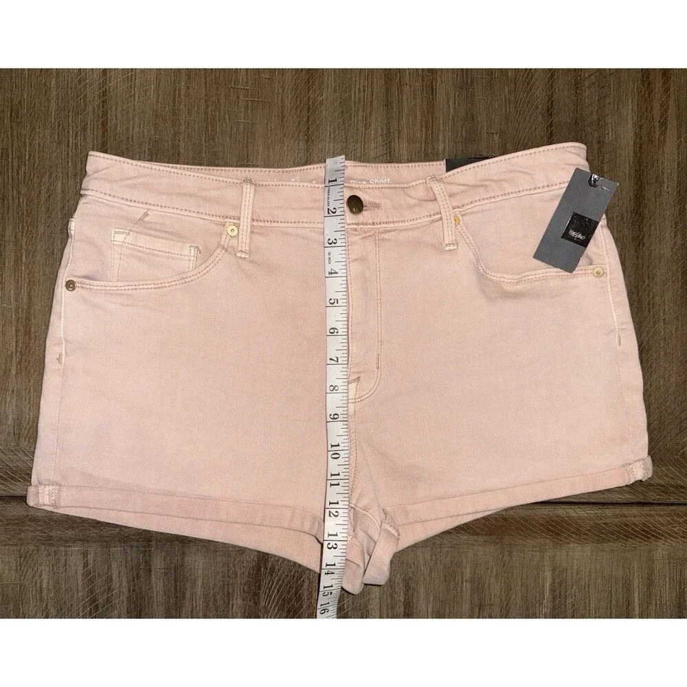 NWT Mossimo High Rise 2.5” Shorts Power Stretch Pink Denim Women’s Size 14/32